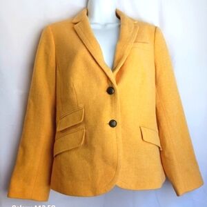 Talbots Women's Wool Blend Mustard Blaizer Jacket Sz 12p